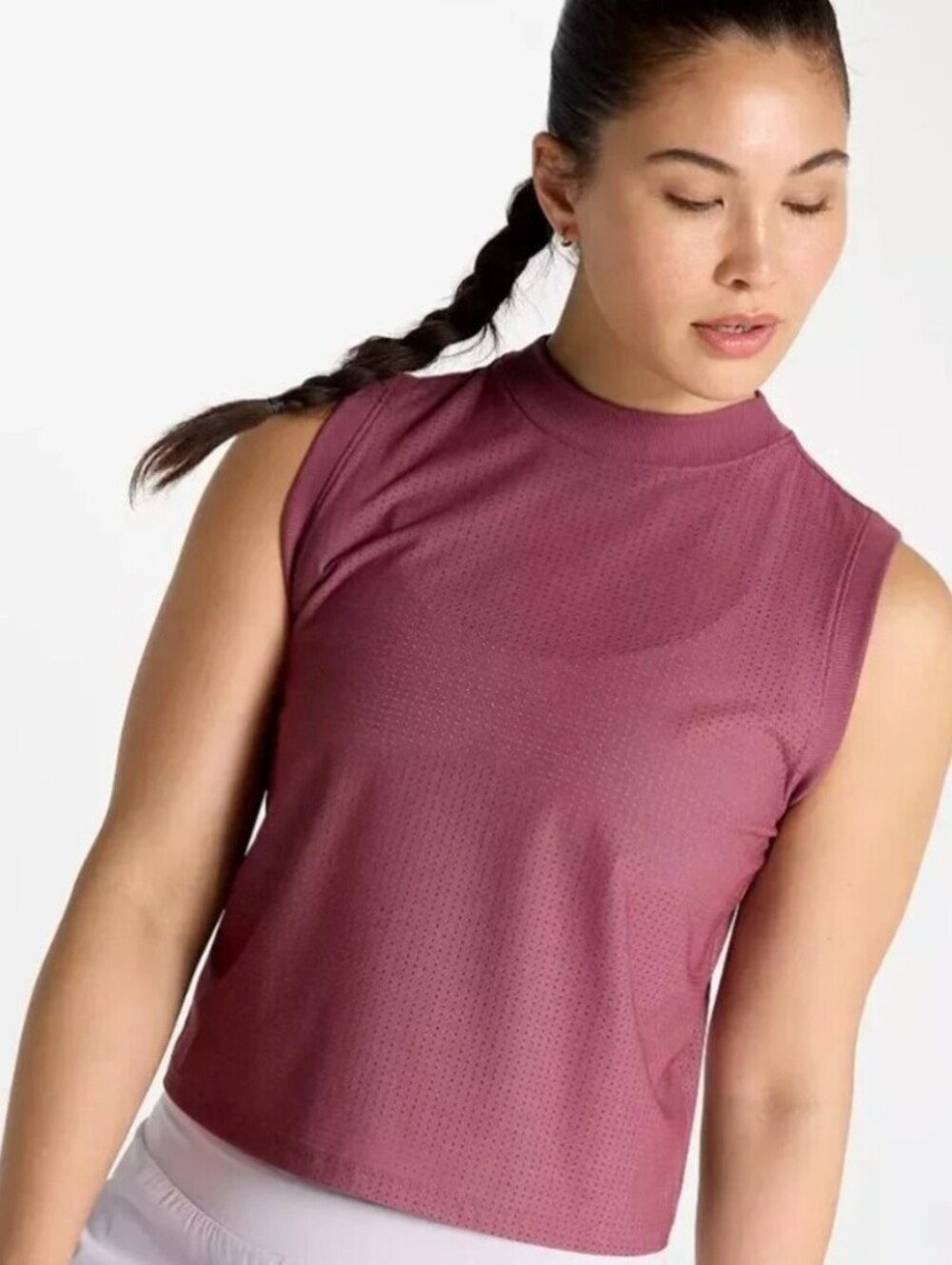 Calia Women's Red Nectar Open Mesh Mock Neck Tank - Size - Large - NWT
